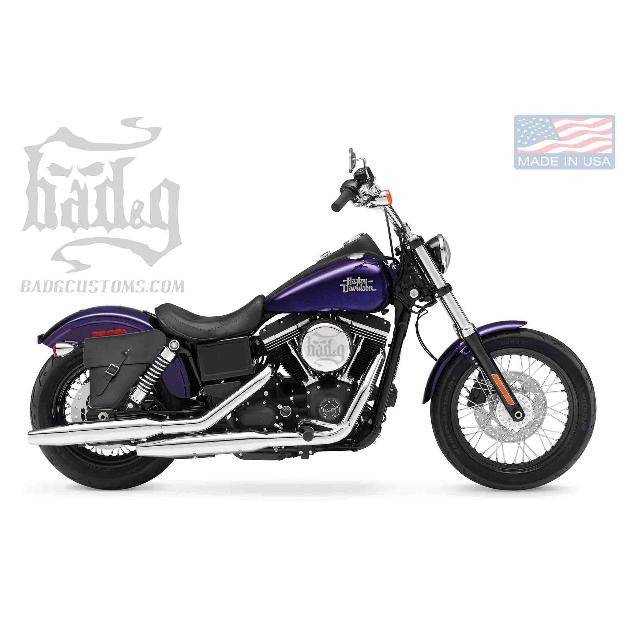 Upgrade your Harley-Davidson® Dyna with the DR031 Dyna Right Side Solo Bag. Hand crafted in USA with premium leather and top quality hardware. Durable and stylish, it's the perfect fit for your motorcycle.