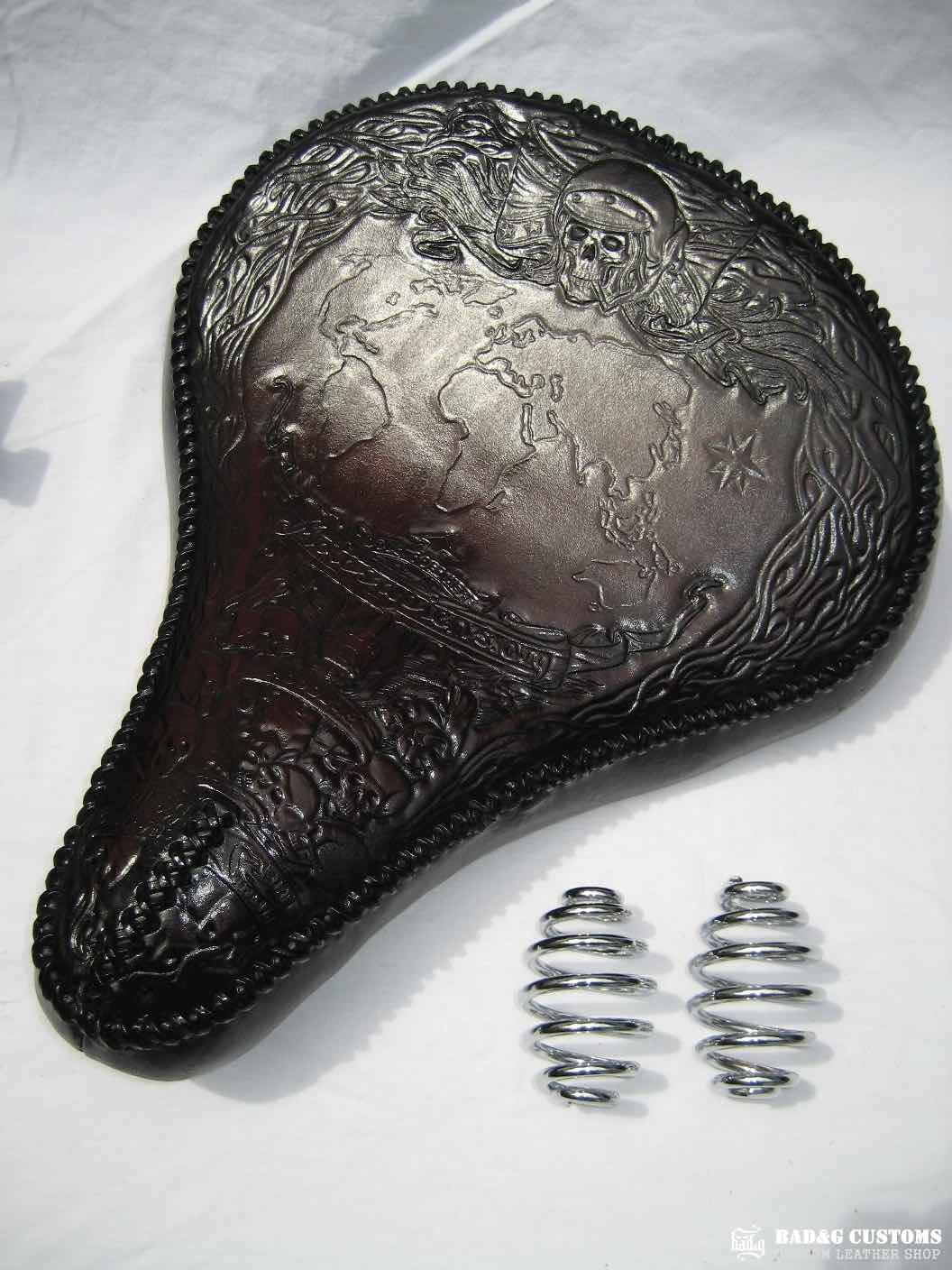 Doug Wothke Round The World Harley-Davidson Panhead Seat and Saddlebags Set