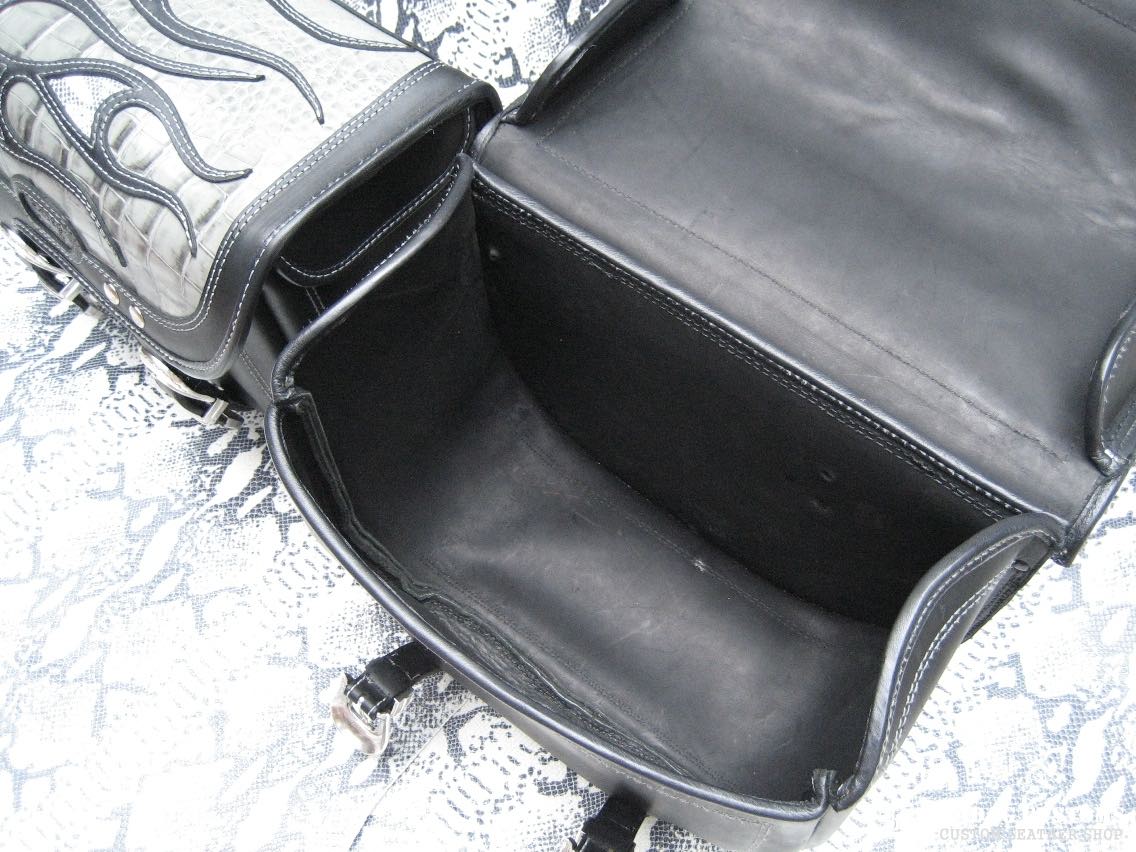 Harley-Davidson Softail Snake Skin Custom Seat and Saddlebags