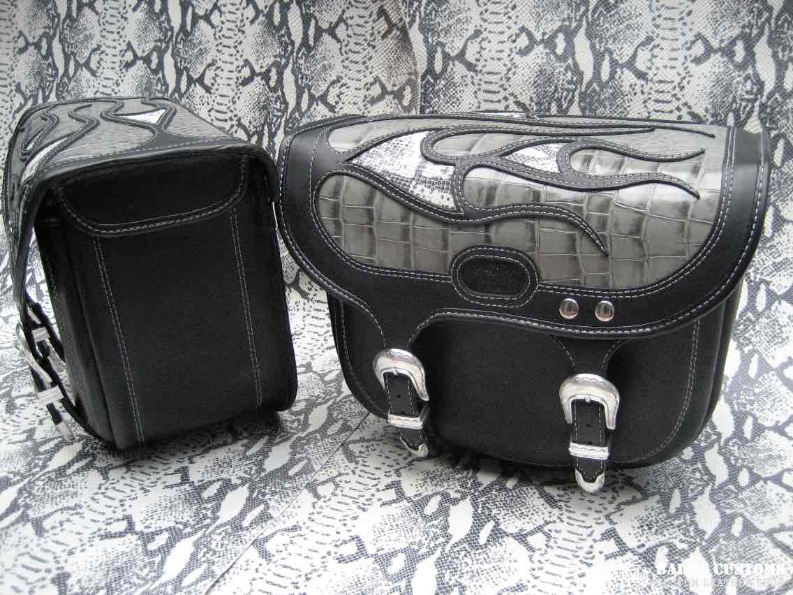 Harley-Davidson Softail Snake Skin Custom Seat and Saddlebags