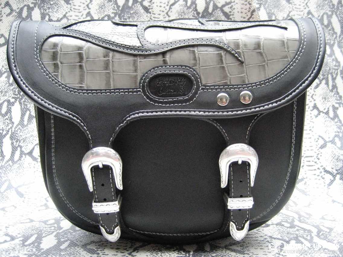 Harley-Davidson Softail Snake Skin Custom Seat and Saddlebags