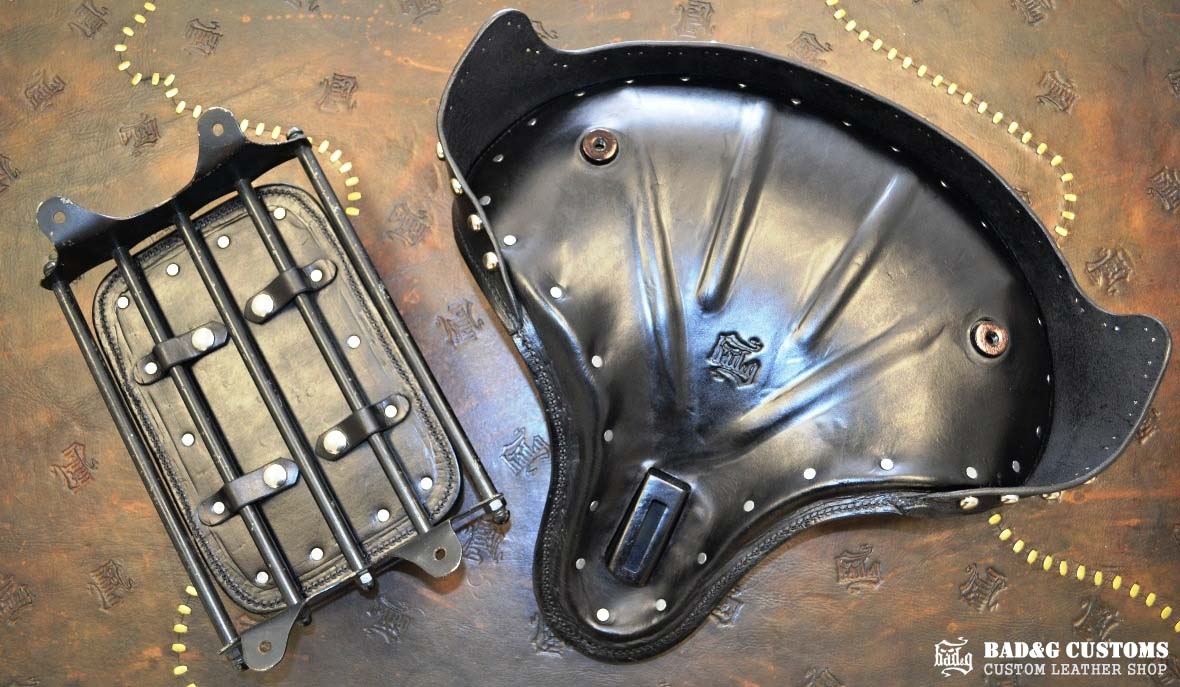 Shovelhead Panhead Knucklehead Chopper Bobber Seat and Tool Bag Set