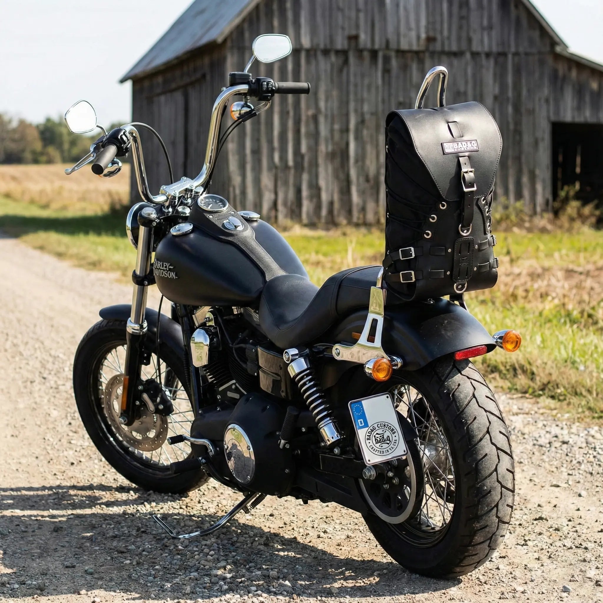 BAD&G Sissy Bar Bag – Leather + Waterproof Dry Bag - USB01