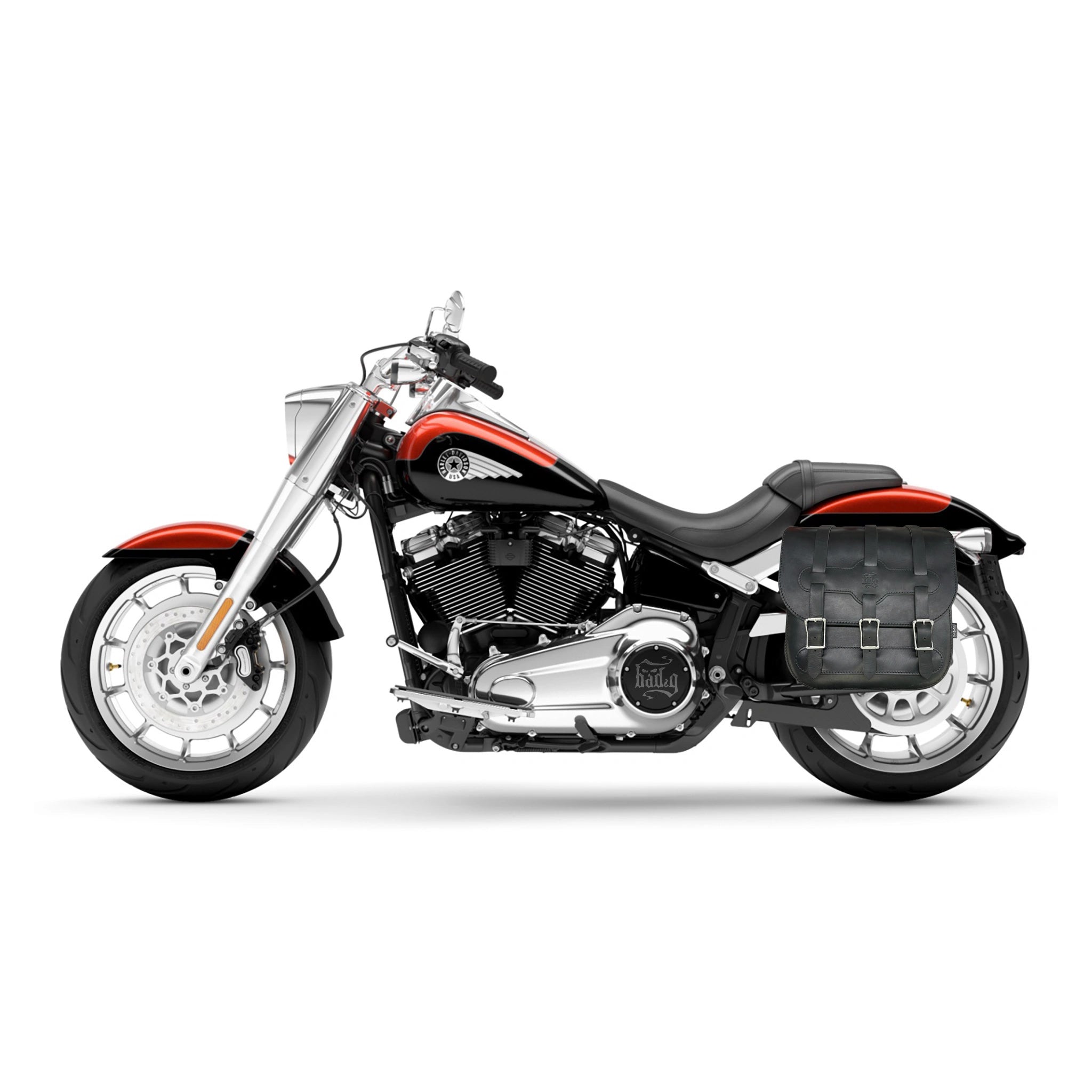 Universal Heavy Duty Leather Saddlebag - US02S (Solo Bag)