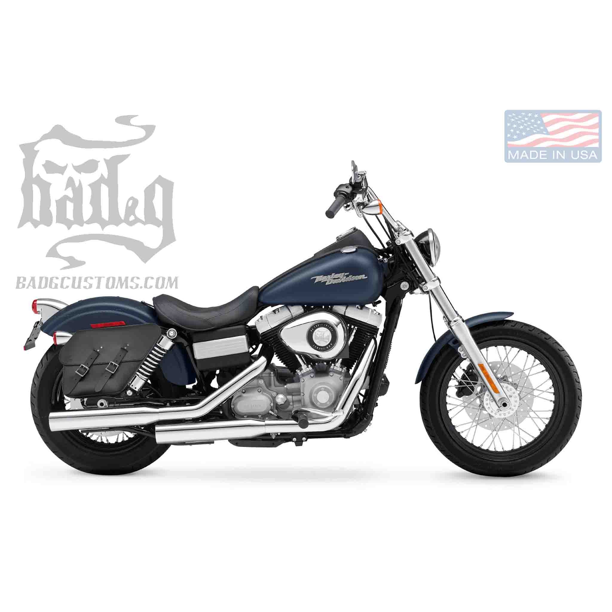 Upgrade your Harley-Davidson® Dyna with the DR01 Dyna Right Side Solo Bag. Hand crafted in USA with premium leather and top quality hardware. Durable and stylish, it's the perfect fit for your motorcycle.