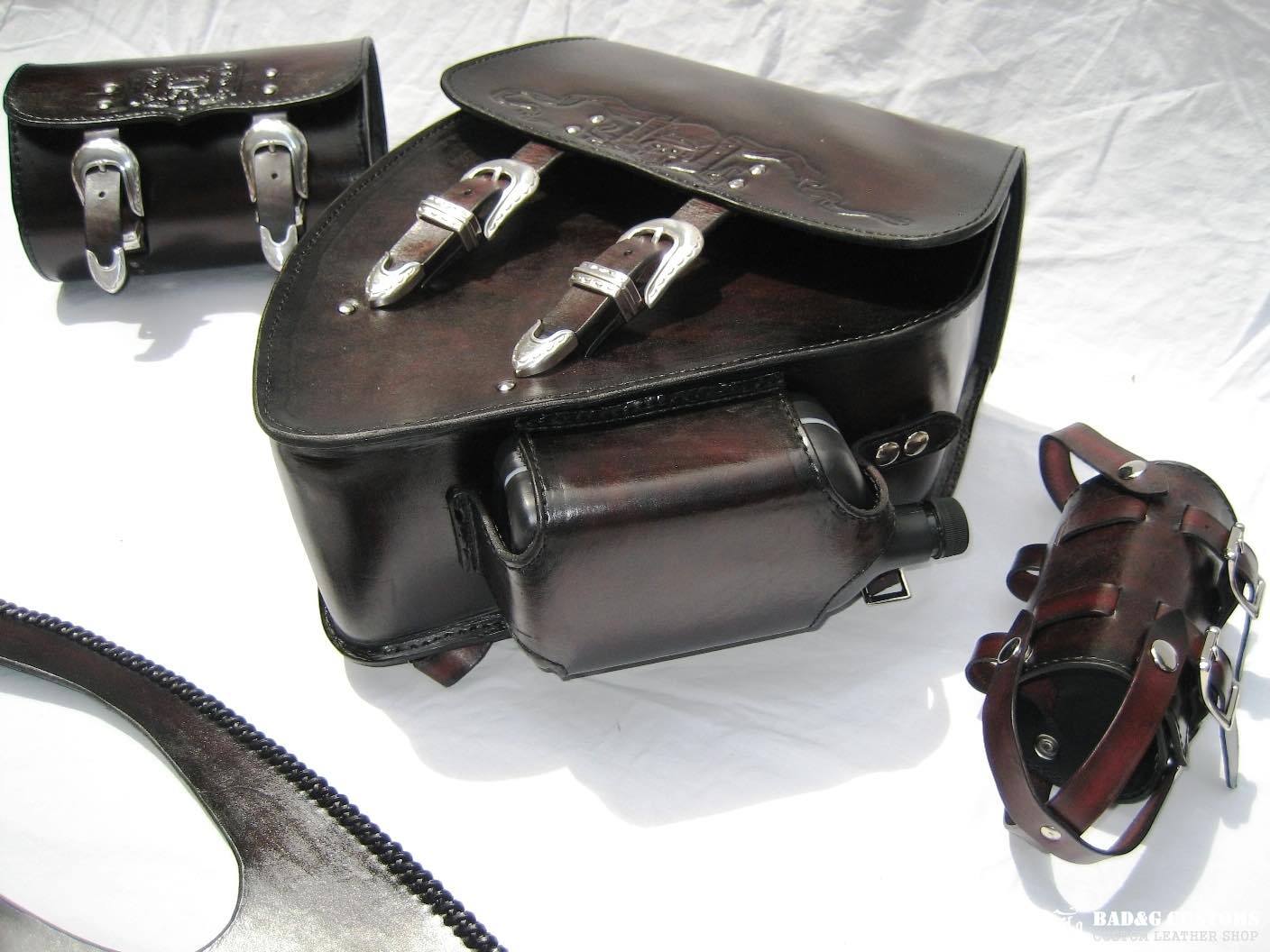 Doug Wothke Round The World Harley-Davidson Panhead Seat and Saddlebags Set