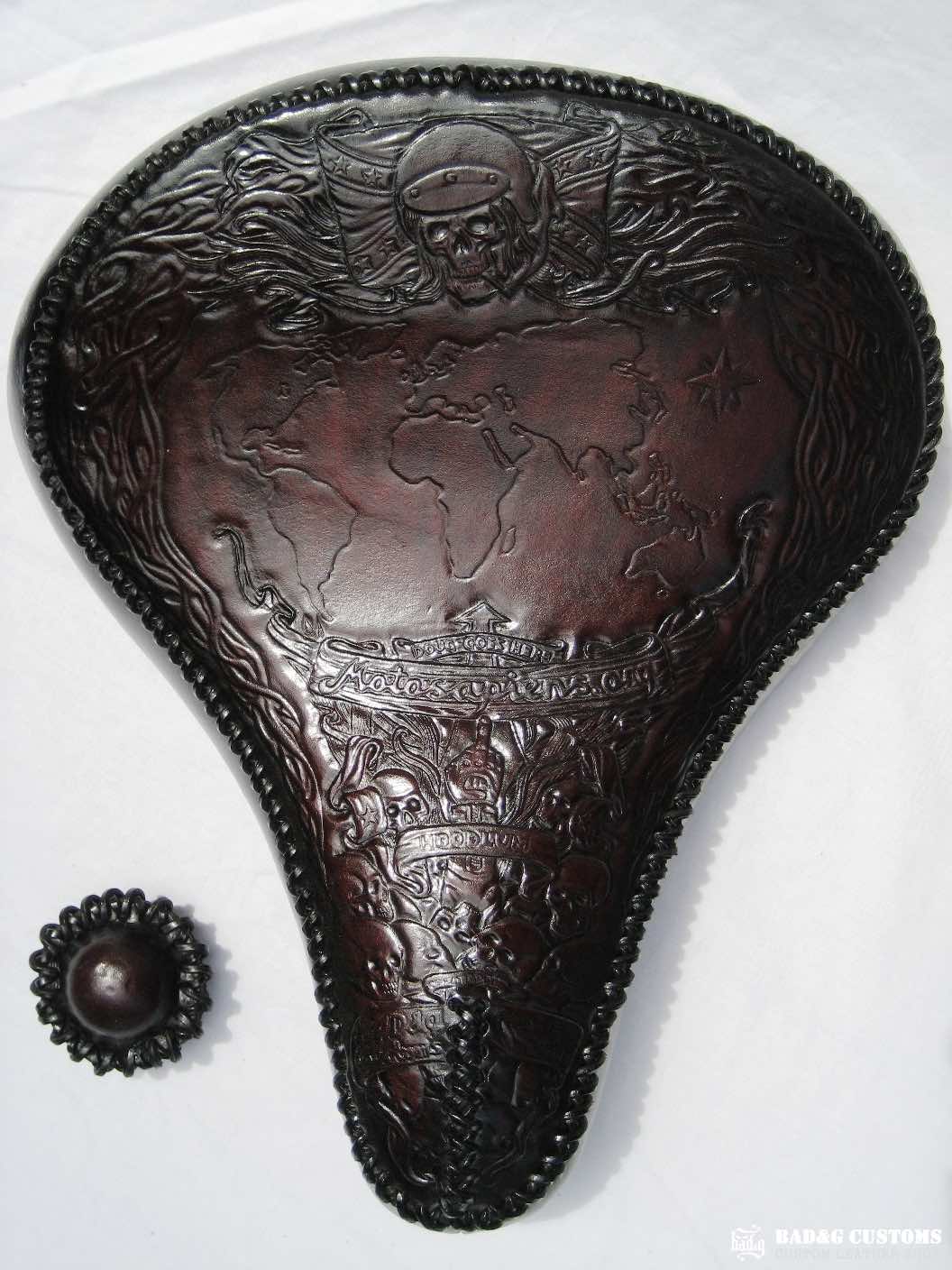 Doug Wothke Round The World Harley-Davidson Panhead Seat and Saddlebags Set