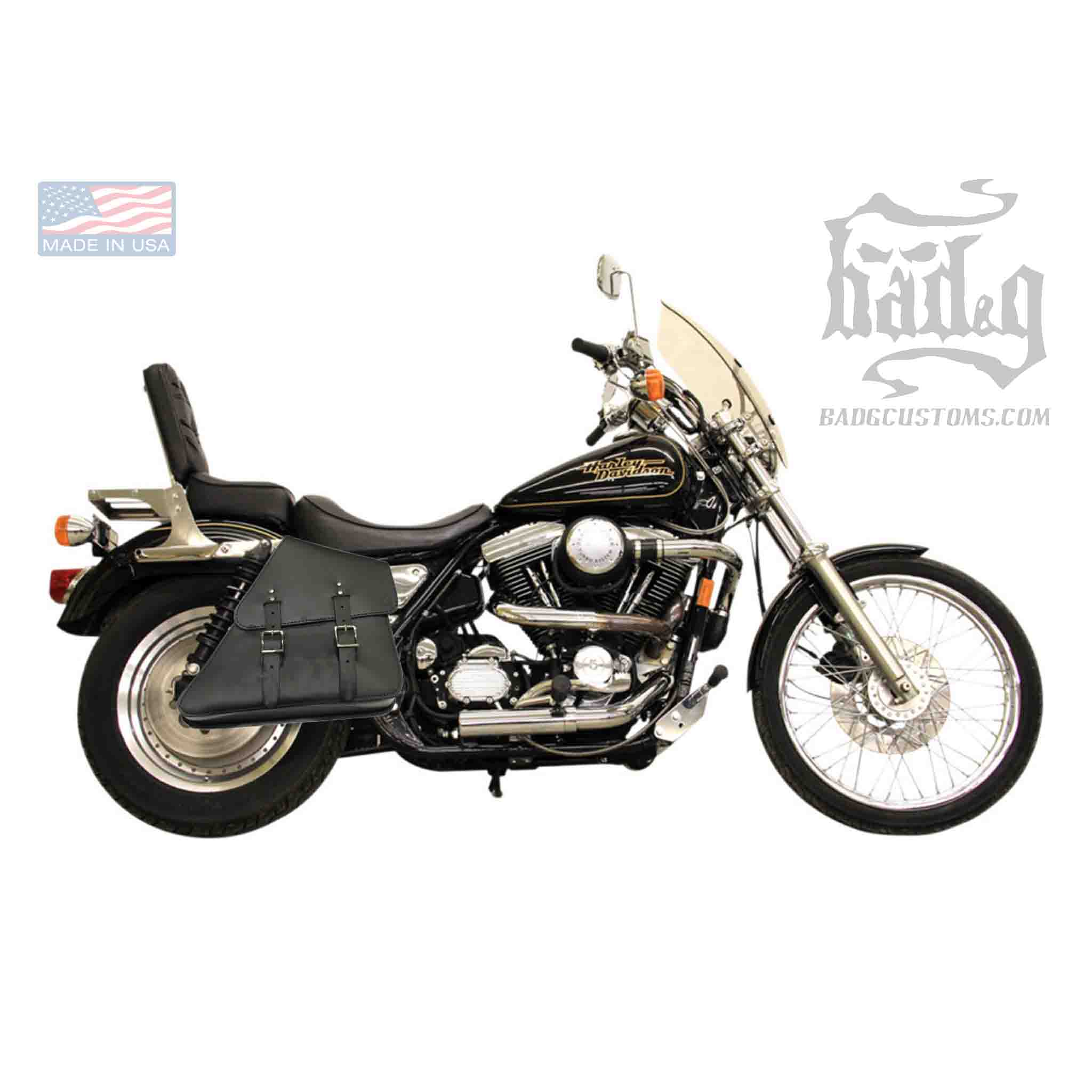 Upgrade your Harley-Davidson® FXR with the FXRR01 Right Side Solo Bag. Hand crafted in USA with premium leather and top quality hardware. Durable and stylish, it's the perfect fit for your motorcycle.