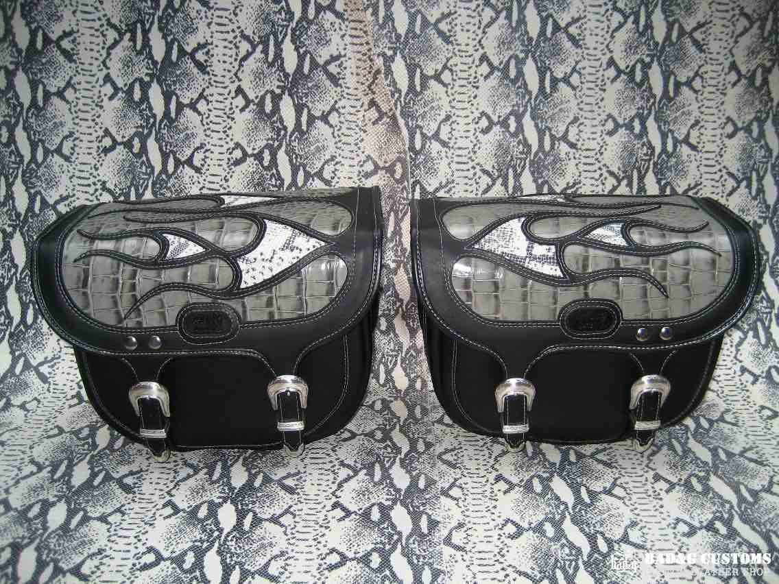 Harley-Davidson Softail Snake Skin Custom Seat and Saddlebags